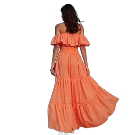 dress, earth tones, one, off transparent PNG cut-out