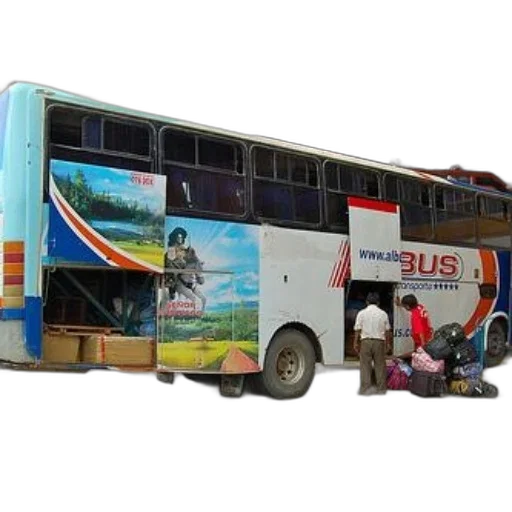 3d render, photorealistic, double-decker, bus transparent PNG cut-out