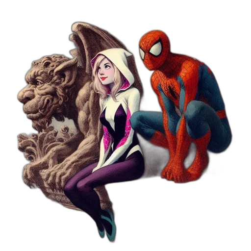 comic book art, concept art, cartoon, fantasy art transparent PNG cut-out