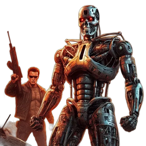 robot, comic book art, concept art, cyberpunk transparent PNG cut-out