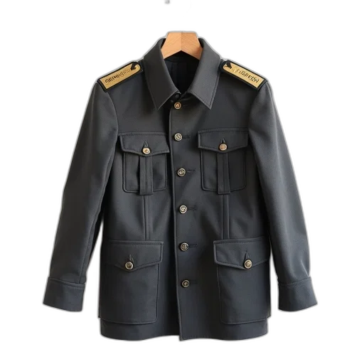 jacket, military-style, multiple, buttons transparent PNG cut-out