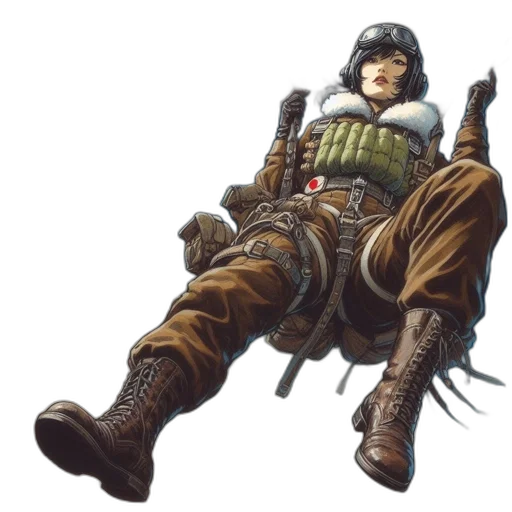 jacket, weapon, staff, concept art transparent PNG cut-out