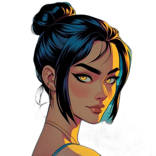 face, comic book art, concept art, fantasy art transparent PNG cut-out