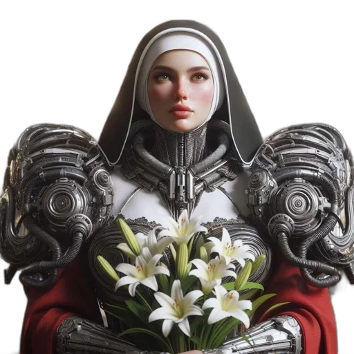 crown, face, flower, concept art transparent PNG cut-out