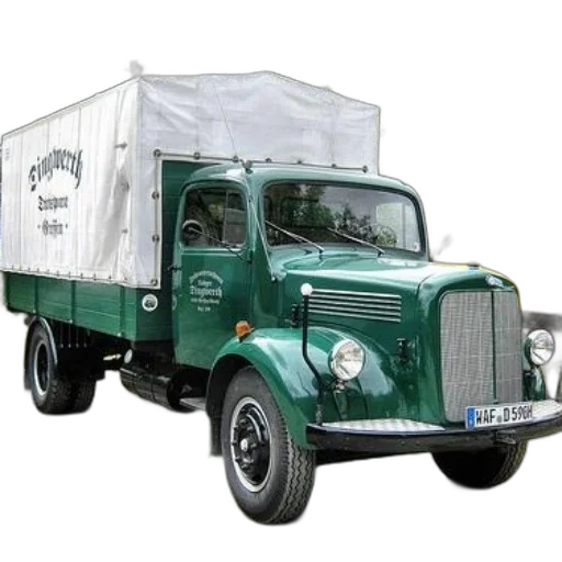photorealistic, vintage, green, truck transparent PNG cut-out