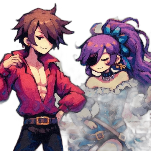 jacket, crown, pixel art, watercolor transparent PNG cut-out