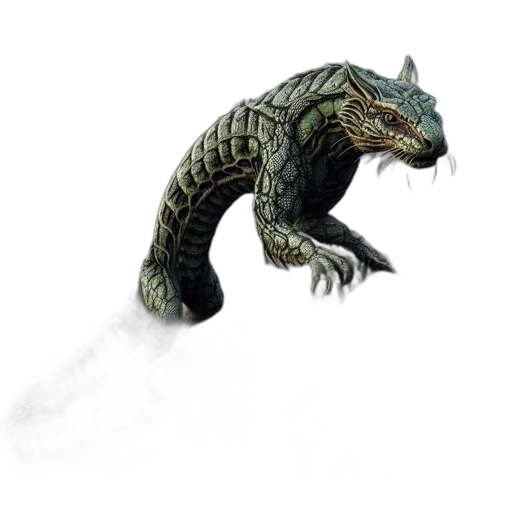 dragon, creature, animal, staff transparent PNG cut-out