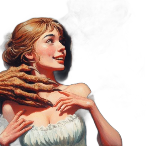 hair, dress, crown, creature transparent PNG cut-out