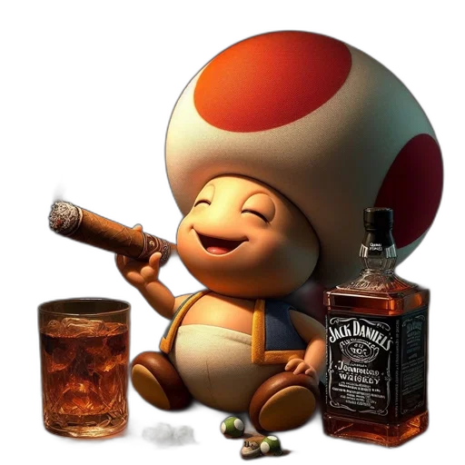 bottle, hat, concept art, 3d render transparent PNG cut-out