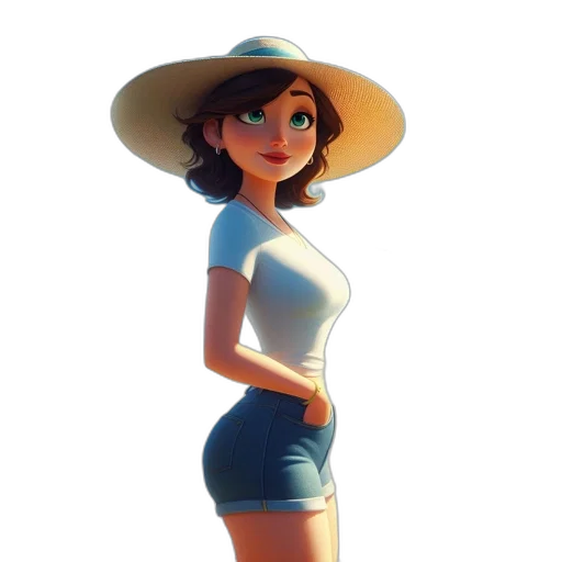 hat, dress, staff, face transparent PNG cut-out