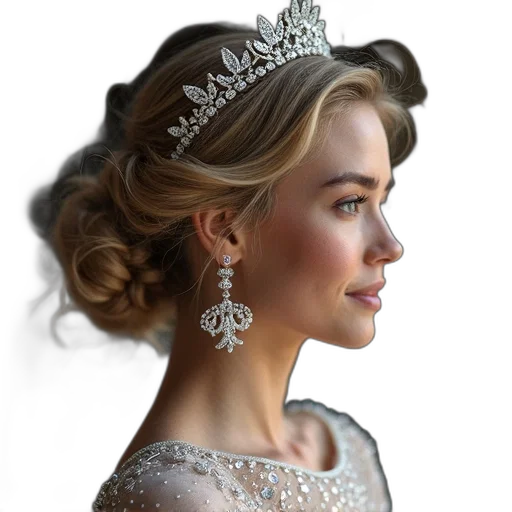 crown, jewelry, dress, face transparent PNG cut-out