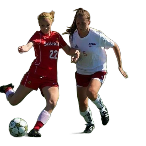 two, female, soccer, players transparent PNG cut-out