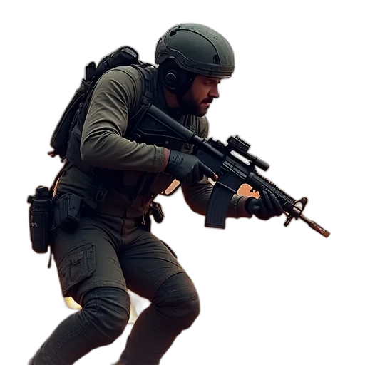 weapon, staff, jacket, face transparent PNG cut-out
