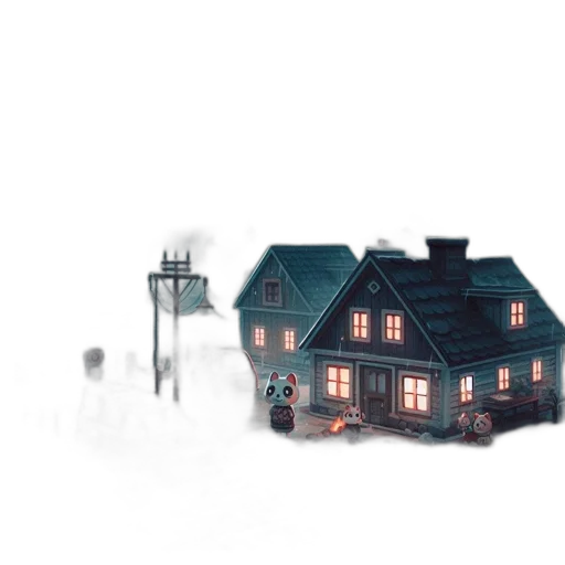 building, concept art, pixel art, watercolor transparent PNG cut-out
