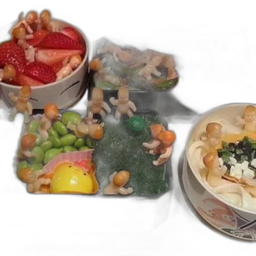 food, photorealistic, 3d render, colorful transparent PNG cut-out