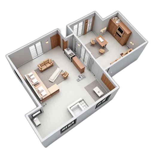 furniture, building, 3d render, photorealistic transparent PNG cut-out