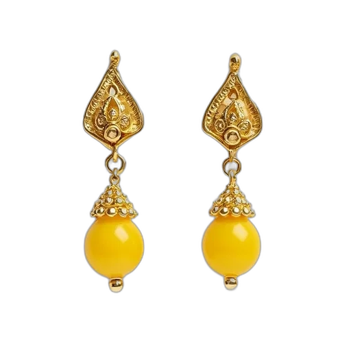 jewelry, pair, gold, earrings transparent PNG cut-out