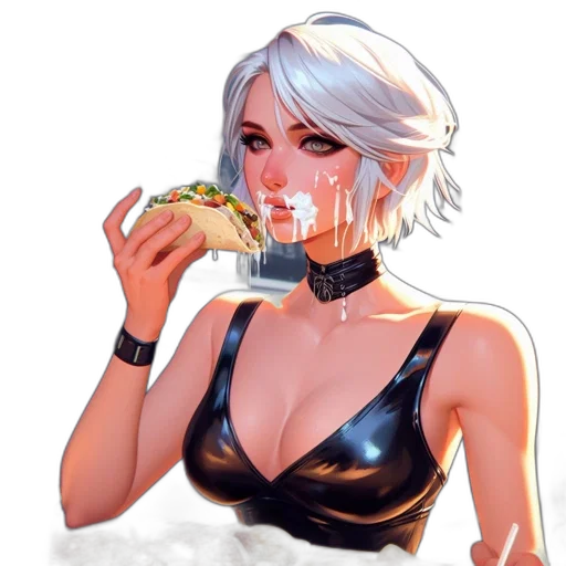food, dress, face, concept art transparent PNG cut-out