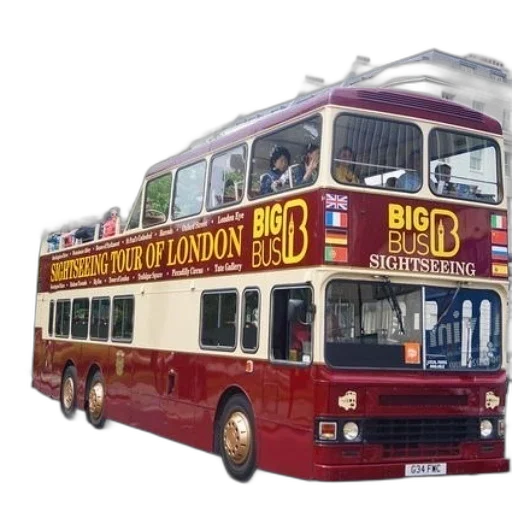 red, double-decker, bus, words transparent PNG cut-out