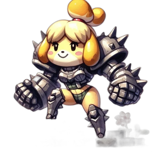 weapon, robot, staff, crown transparent PNG cut-out