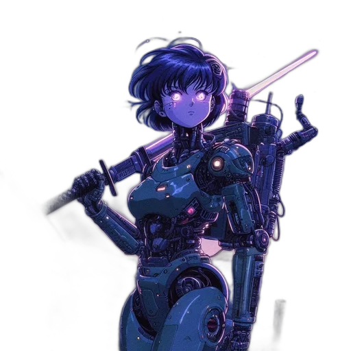 robot, weapon, staff, sword transparent PNG cut-out