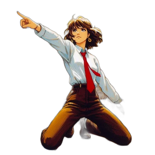 staff, jacket, weapon, anime transparent PNG cut-out