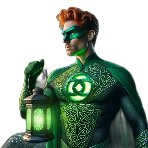 comic book art, concept art, fantasy art, green transparent PNG cut-out
