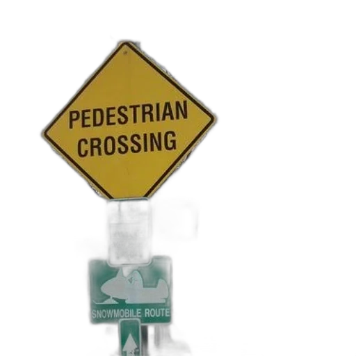 yellow, pedestrian, crossing, sign transparent PNG cut-out