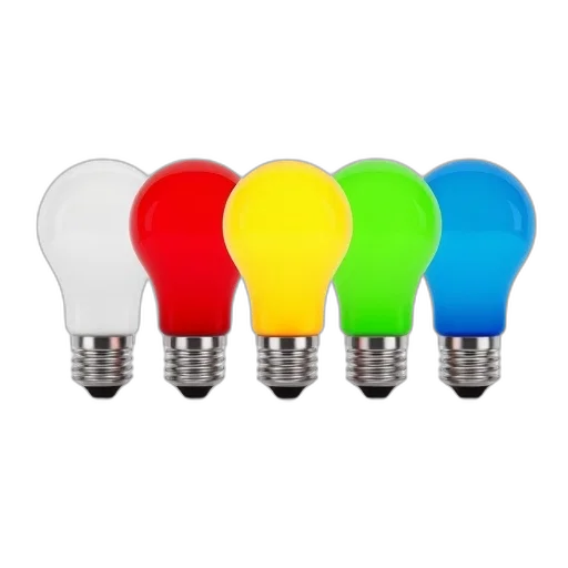 neon, colorful, set, five transparent PNG cut-out