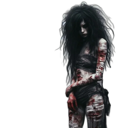 dress, hair, creature, concept art transparent PNG cut-out