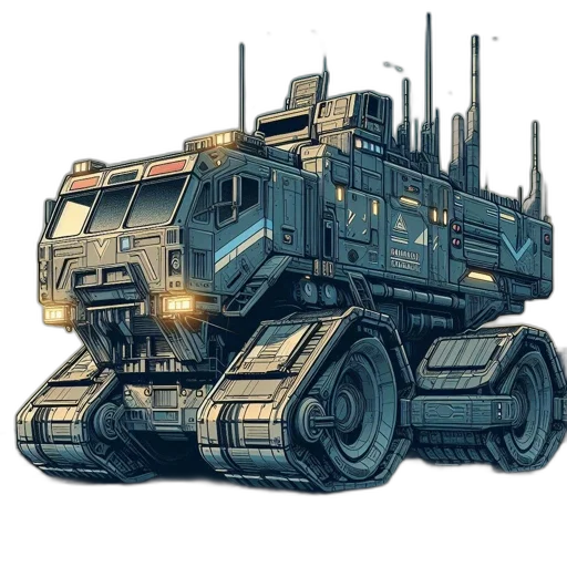 weapon, robot, car, concept art transparent PNG cut-out