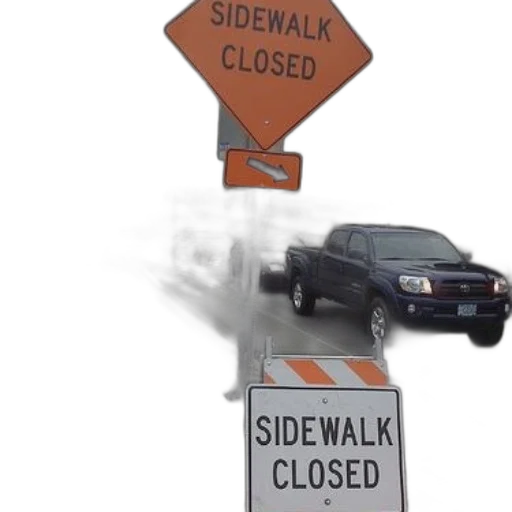 city street, sidewalk, closed, due transparent PNG cut-out