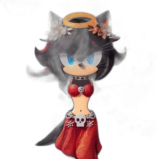 dress, crown, jewelry, staff transparent PNG cut-out