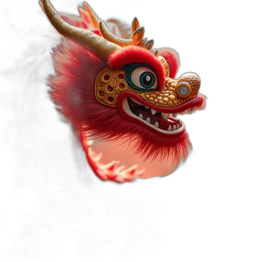 dragon, mask, staff, creature transparent PNG cut-out