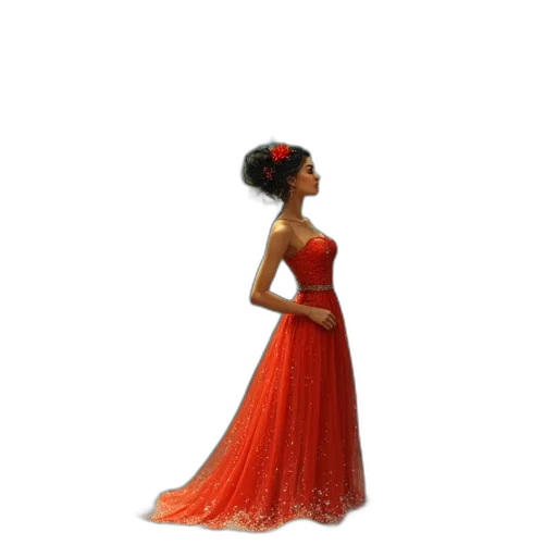 dress, crown, jewelry, staff transparent PNG cut-out