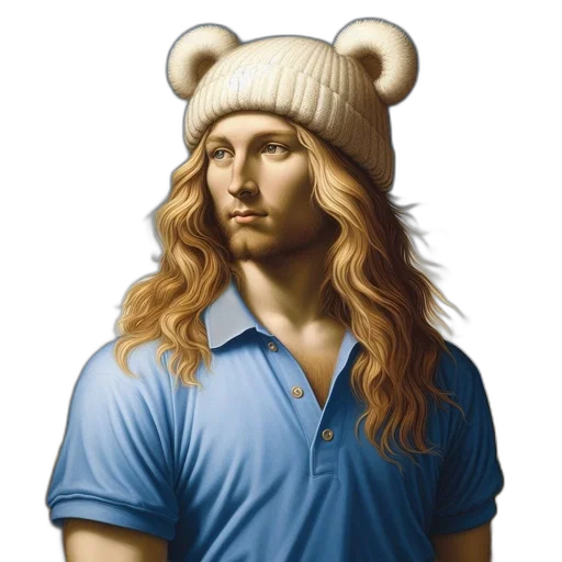 hat, face, hair, photorealistic transparent PNG cut-out
