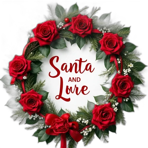 wedding, wreath, name, santa transparent PNG cut-out