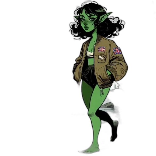 jacket, creature, concept art, comic book art transparent PNG cut-out
