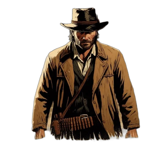 jacket, hat, weapon, comic book art transparent PNG cut-out