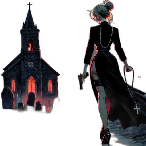 dress, concept art, fantasy art, comic book art transparent PNG cut-out