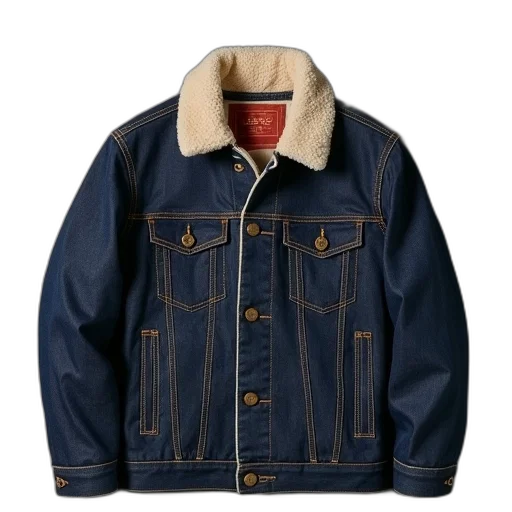 jacket, levi, sherpa, denim transparent PNG cut-out