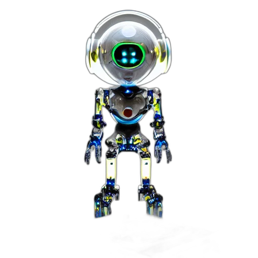 robot, staff, creature, 3d render transparent PNG cut-out