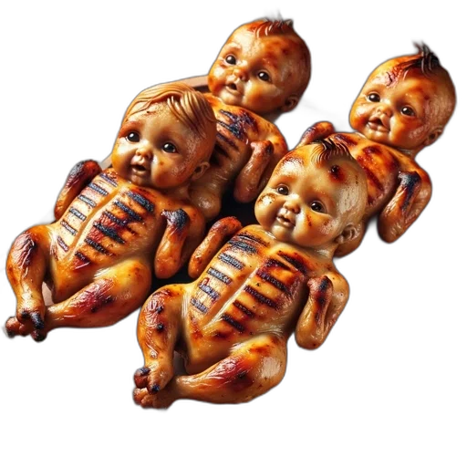 food, creature, 3d render, photorealistic transparent PNG cut-out