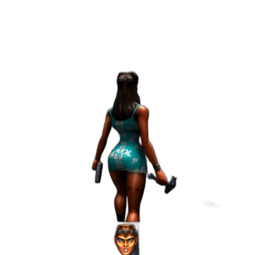 dress, weapon, staff, robot transparent PNG cut-out
