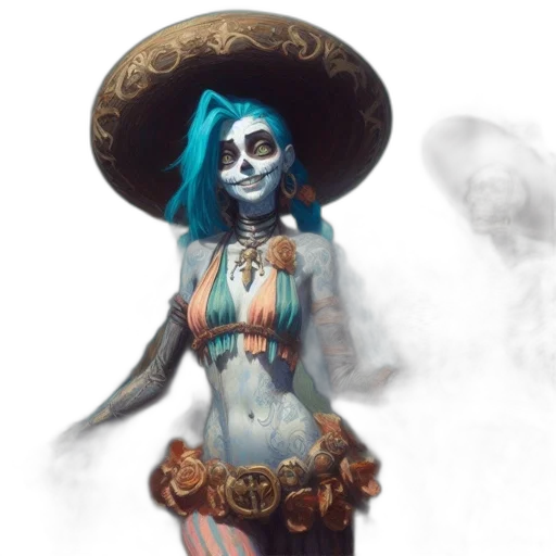 mask, staff, hat, dress transparent PNG cut-out