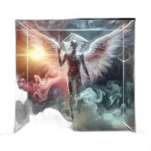 jacket, concept art, fantasy art, iridescent transparent PNG cut-out