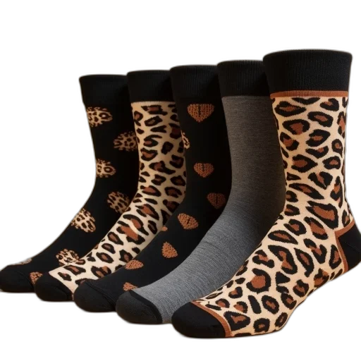 shoes, five, pairs, leopard transparent PNG cut-out