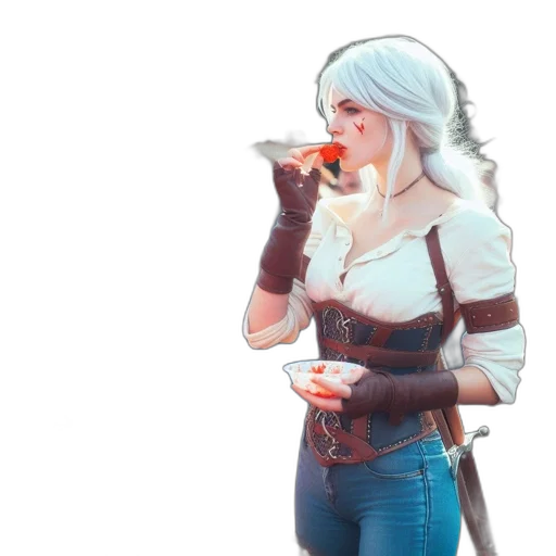 jacket, weapon, staff, face transparent PNG cut-out