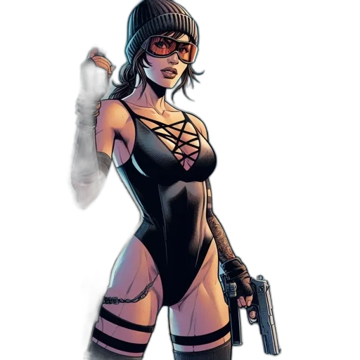 comic book art, concept art, cyberpunk, pixel art transparent PNG cut-out