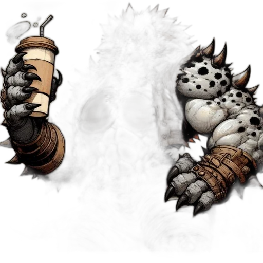 dragon, creature, mask, weapon transparent PNG cut-out